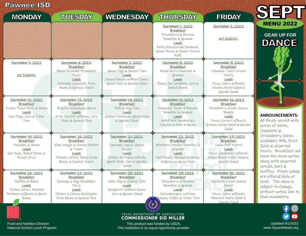 September menu